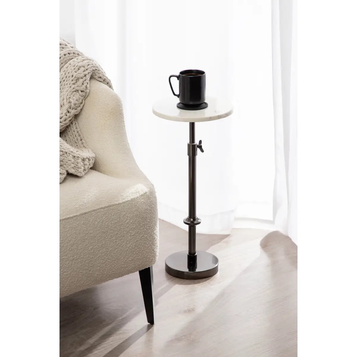 Engles Accent Table and Plant Stand - Adjustable Marble - kateandlaurel