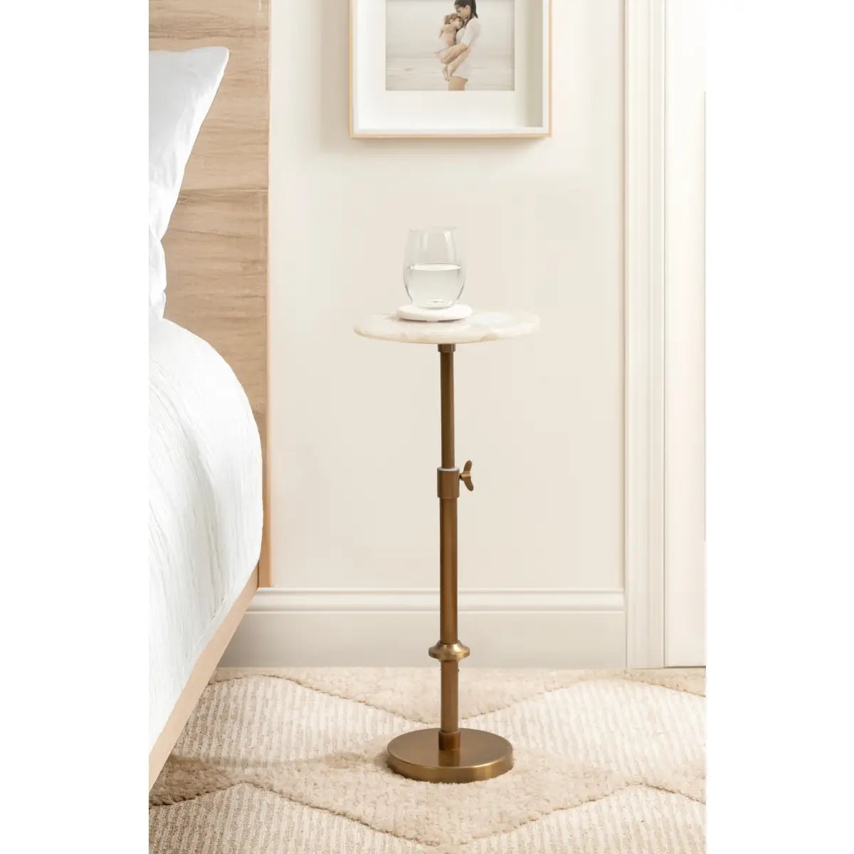 Engles Accent Table and Plant Stand - Adjustable Marble - kateandlaurel