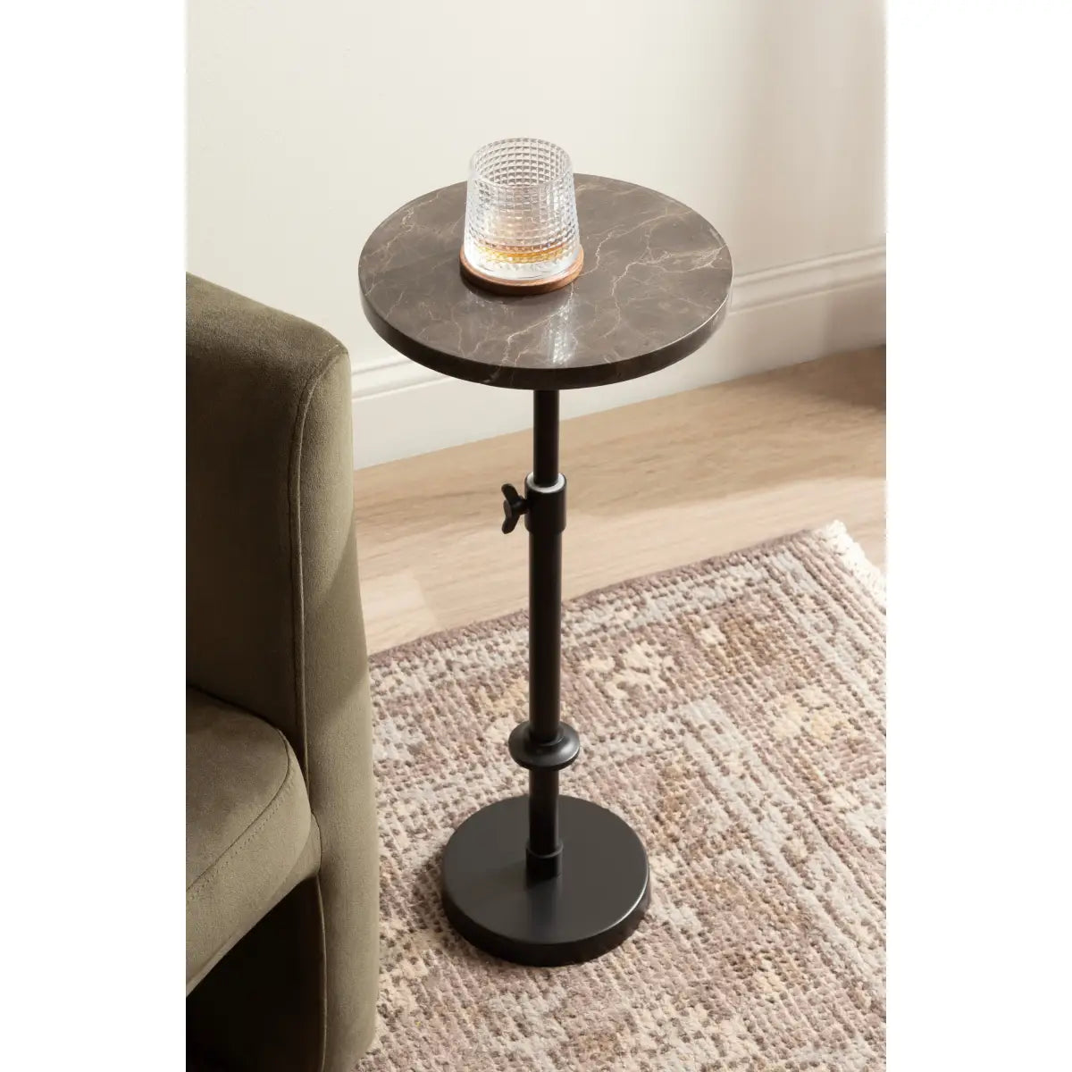 Engles Accent Table and Plant Stand - Adjustable Marble - kateandlaurel