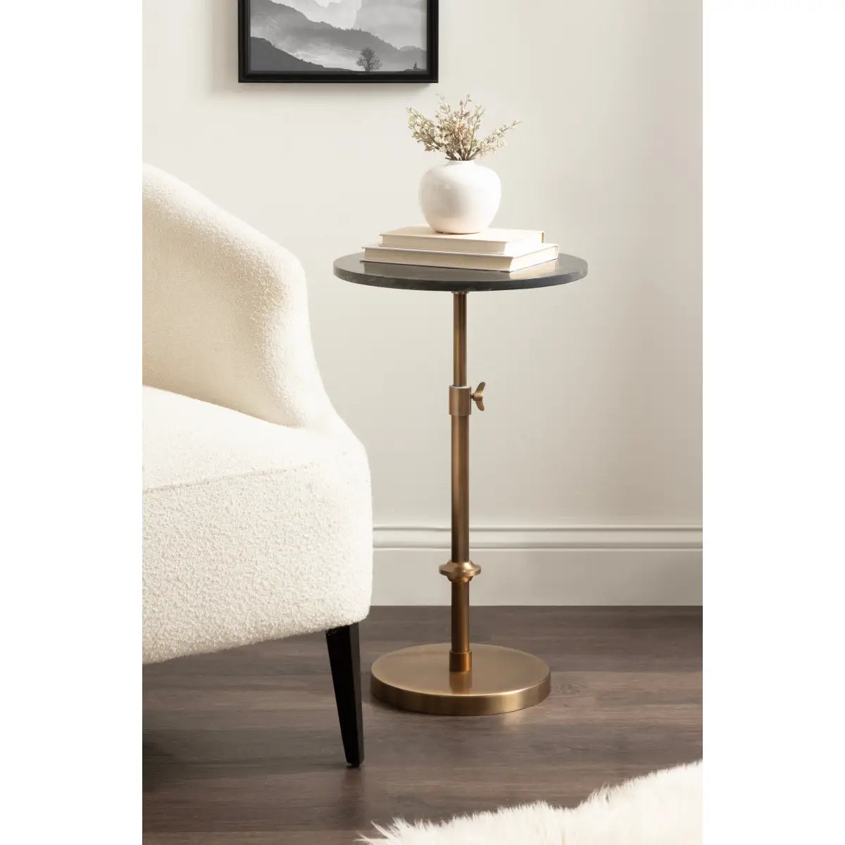 Engles Accent Table and Plant Stand - Adjustable Marble - kateandlaurel