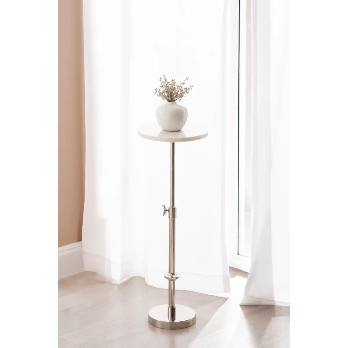 Engles Accent Table and Plant Stand - Adjustable Marble - kateandlaurel