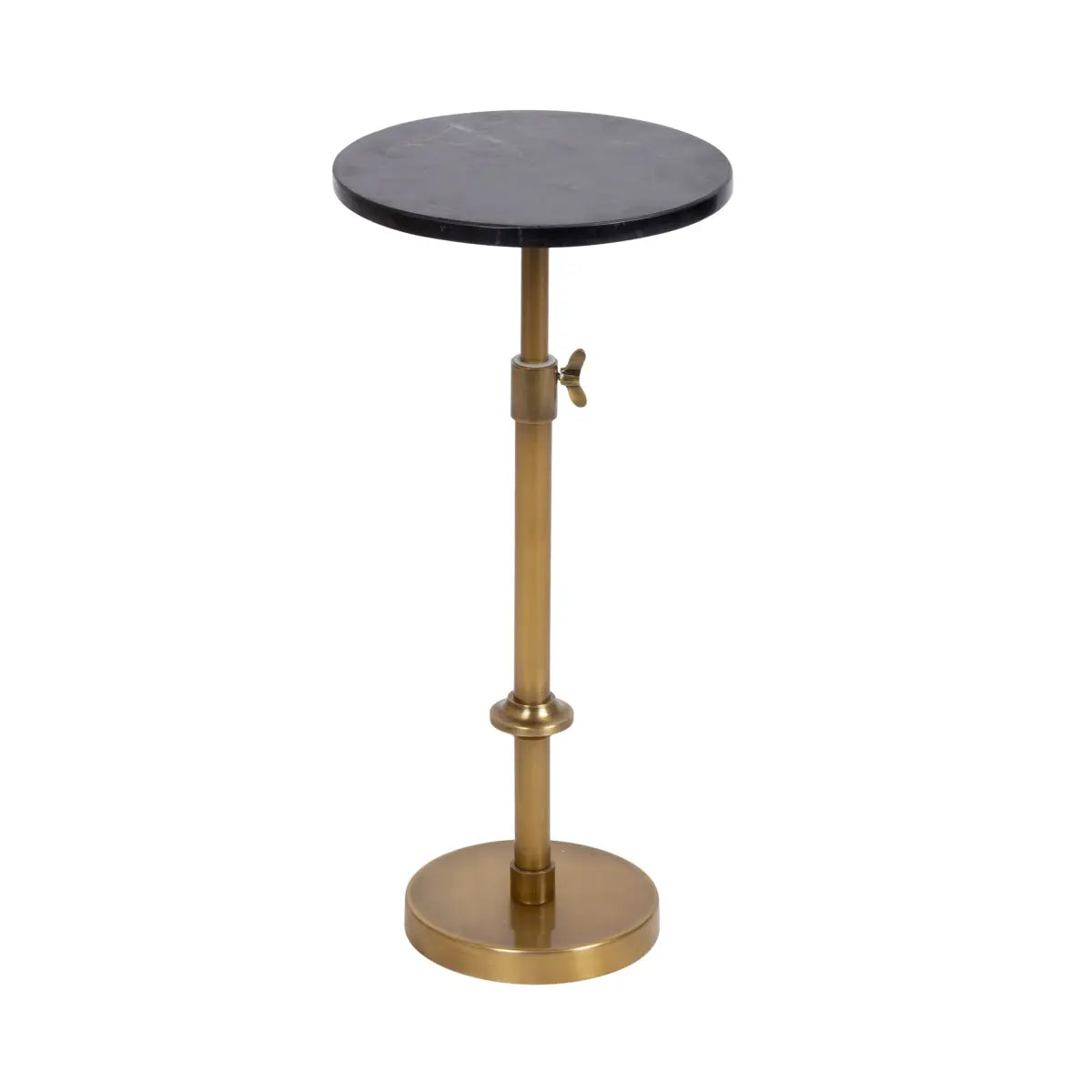 Engles Accent Table and Plant Stand - Adjustable Marble - Gold/Black / 10x10x30 - kateandlaurel