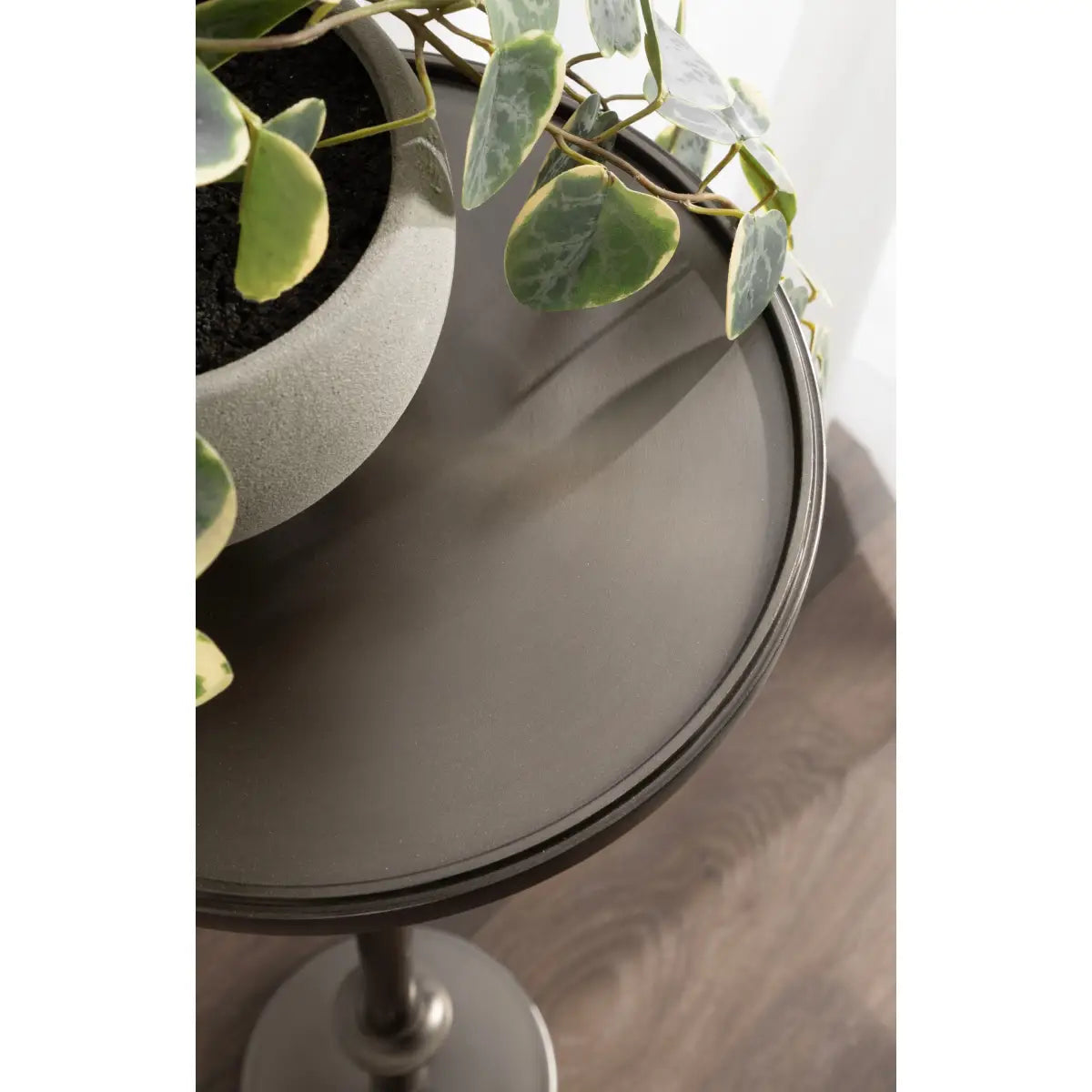 Engles Accent Table and Plant Stand - Adjustable Polished Metal - kateandlaurel