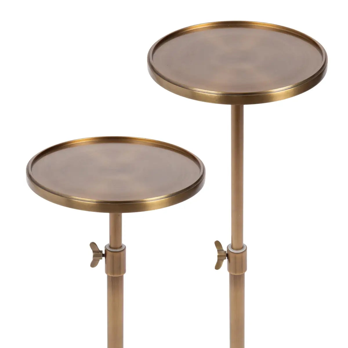 Engles Accent Table and Plant Stand - Adjustable Polished Metal - kateandlaurel