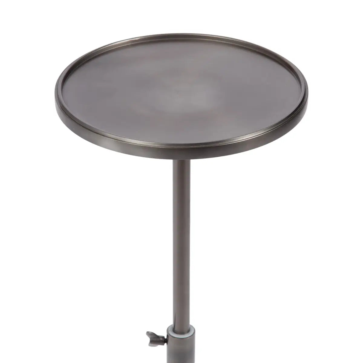 Engles Accent Table and Plant Stand - Adjustable Polished Metal - kateandlaurel