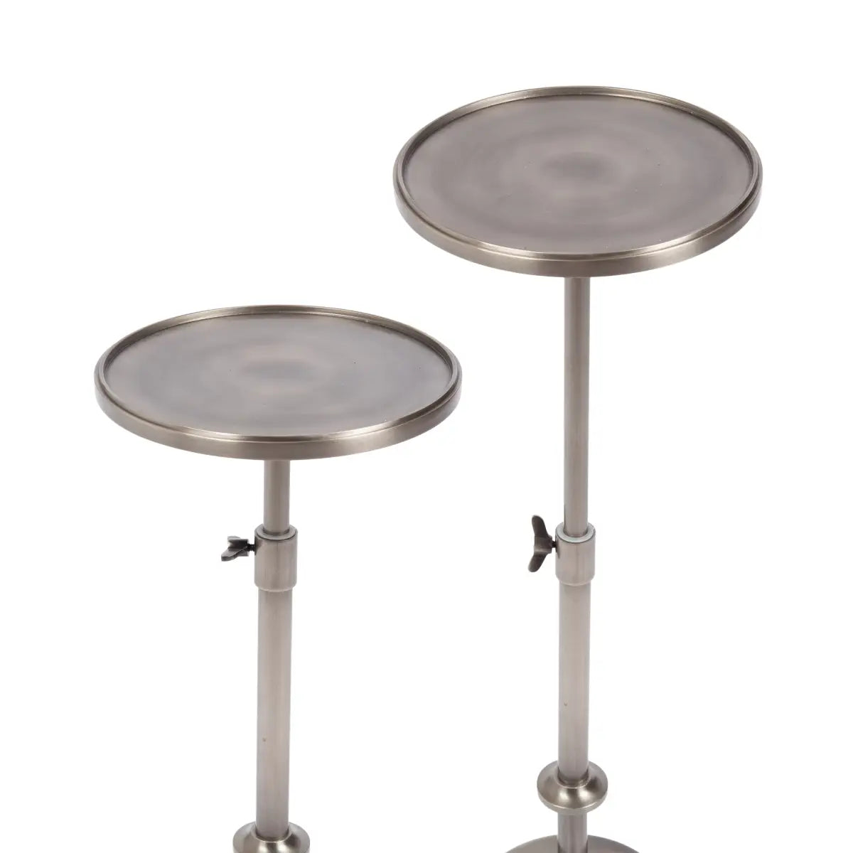 Engles Accent Table and Plant Stand - Adjustable Polished Metal - kateandlaurel