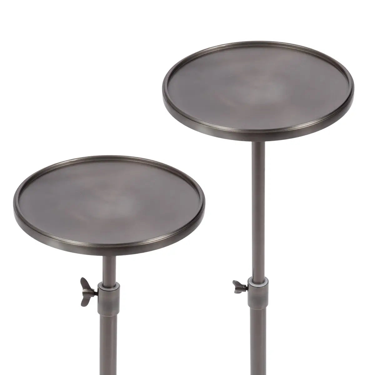 Engles Accent Table and Plant Stand - Adjustable Polished Metal - kateandlaurel