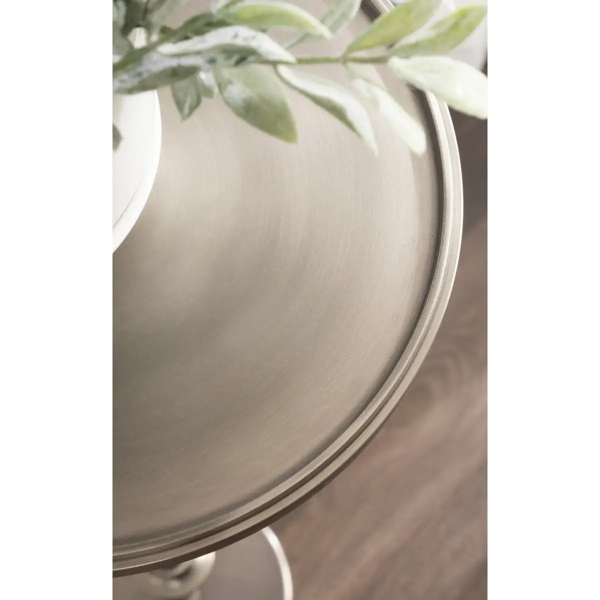 Engles Accent Table and Plant Stand - Adjustable Polished Metal - kateandlaurel