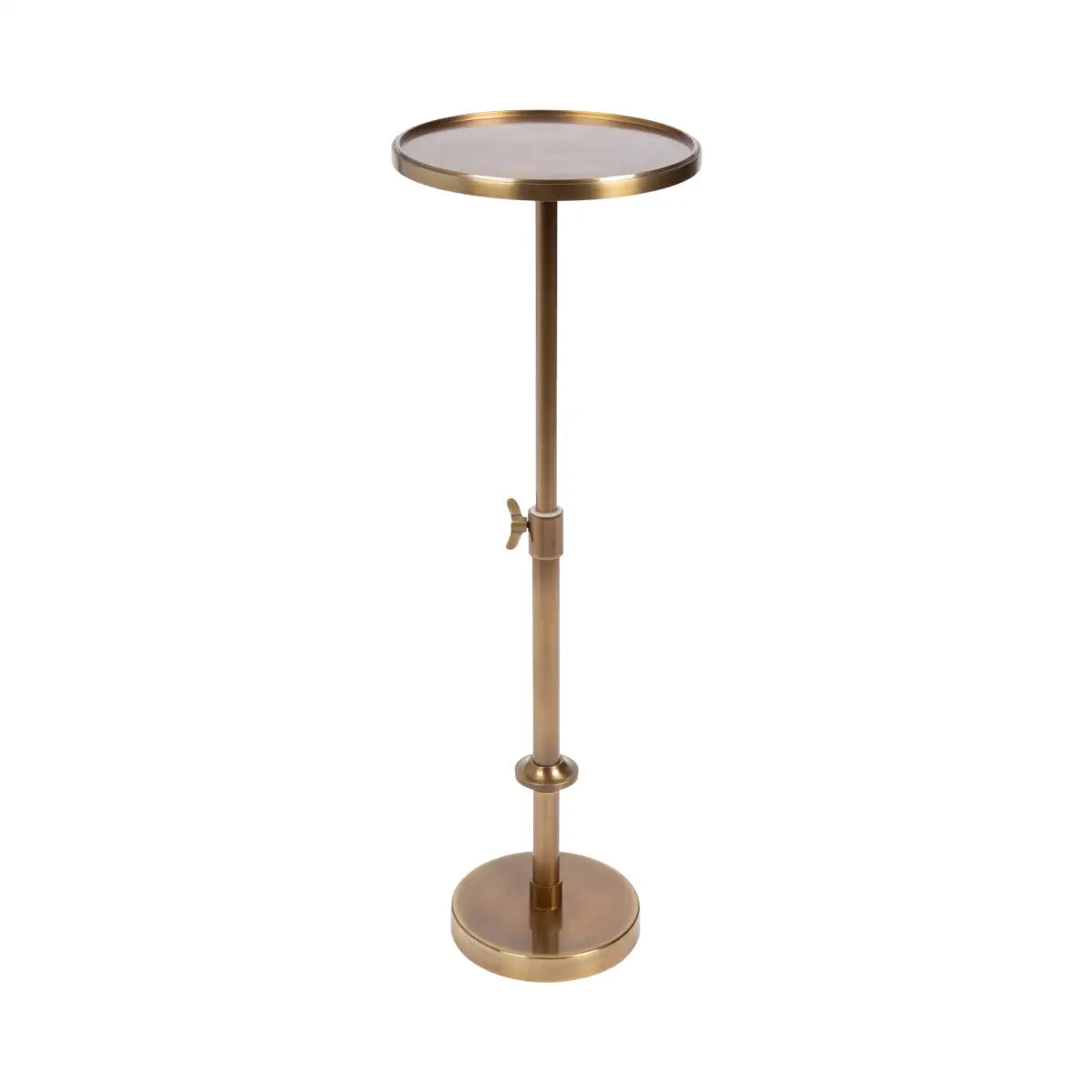 Engles Accent Table and Plant Stand - Adjustable Polished Metal - Gold - kateandlaurel