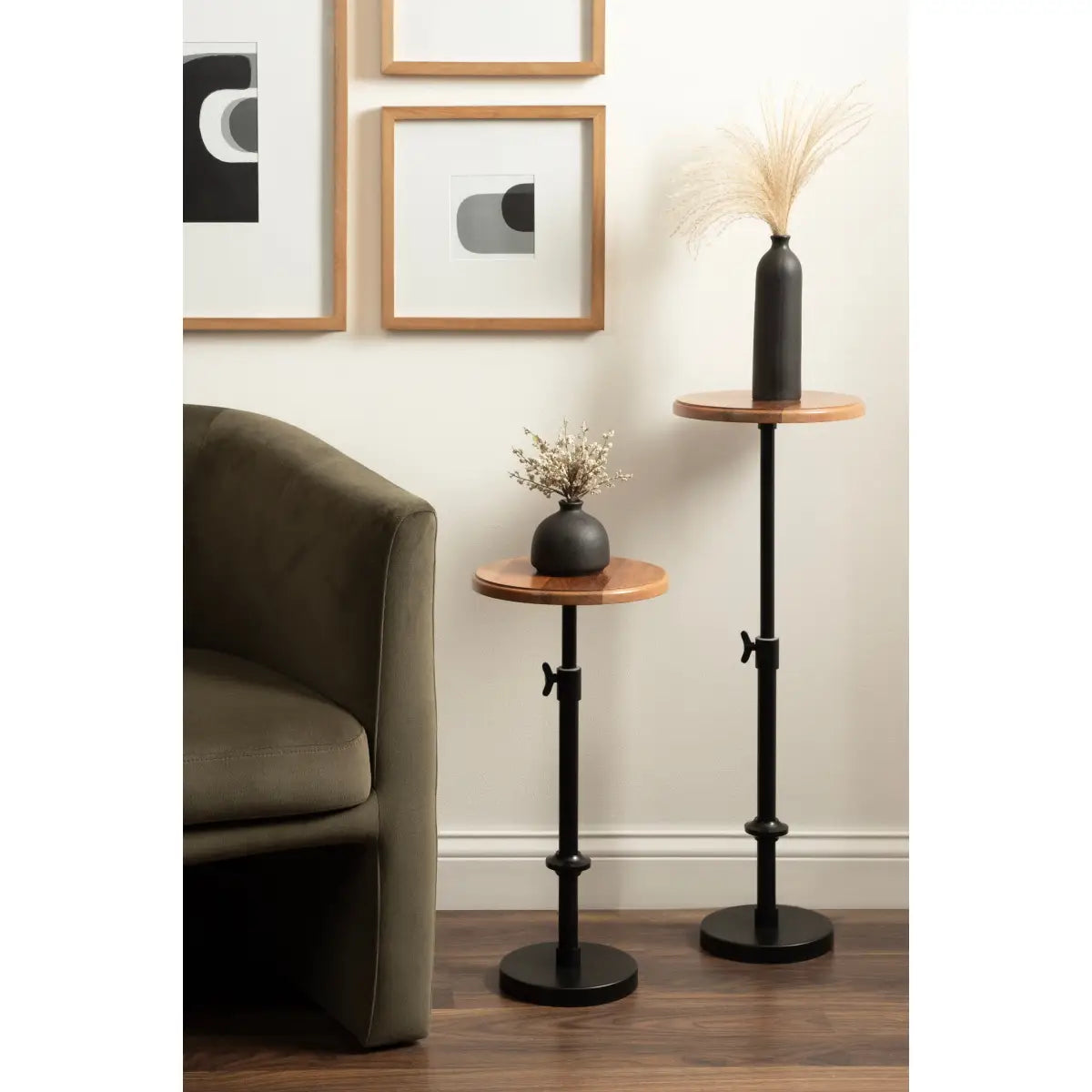 Engles Wood Table and Plant Stand - Adjustable - kateandlaurel