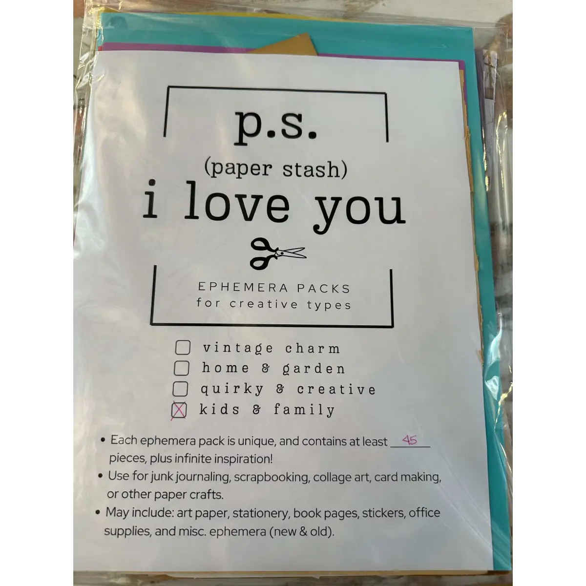 Ephemera Paper Pack - choose your theme - Kids & Family - Honeybee Vintage