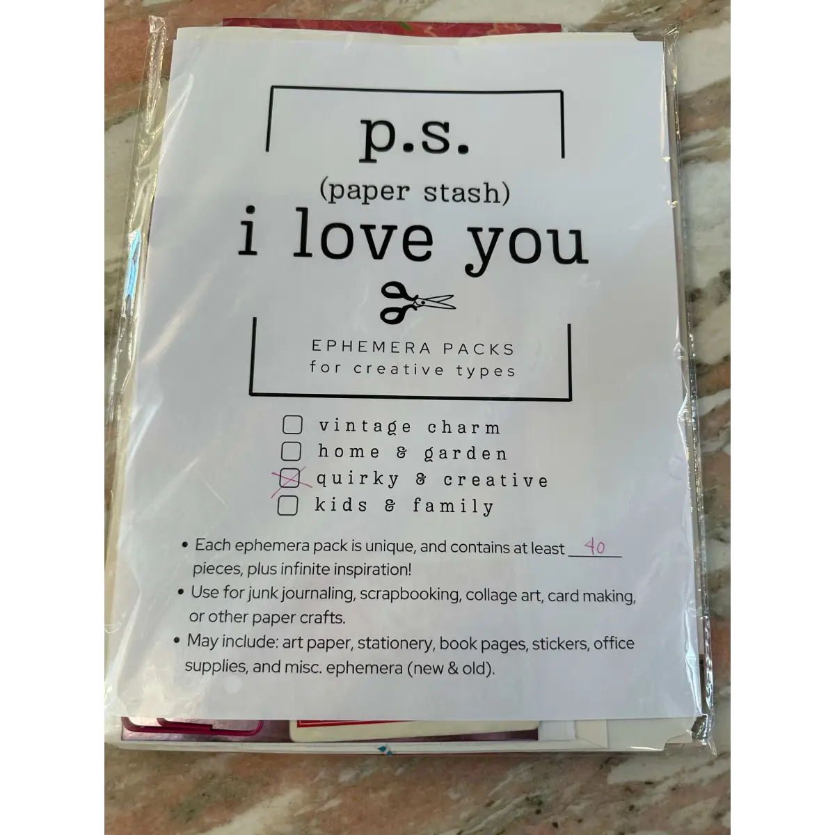 Ephemera Paper Pack - choose your theme - Quirky & Creative - Honeybee Vintage