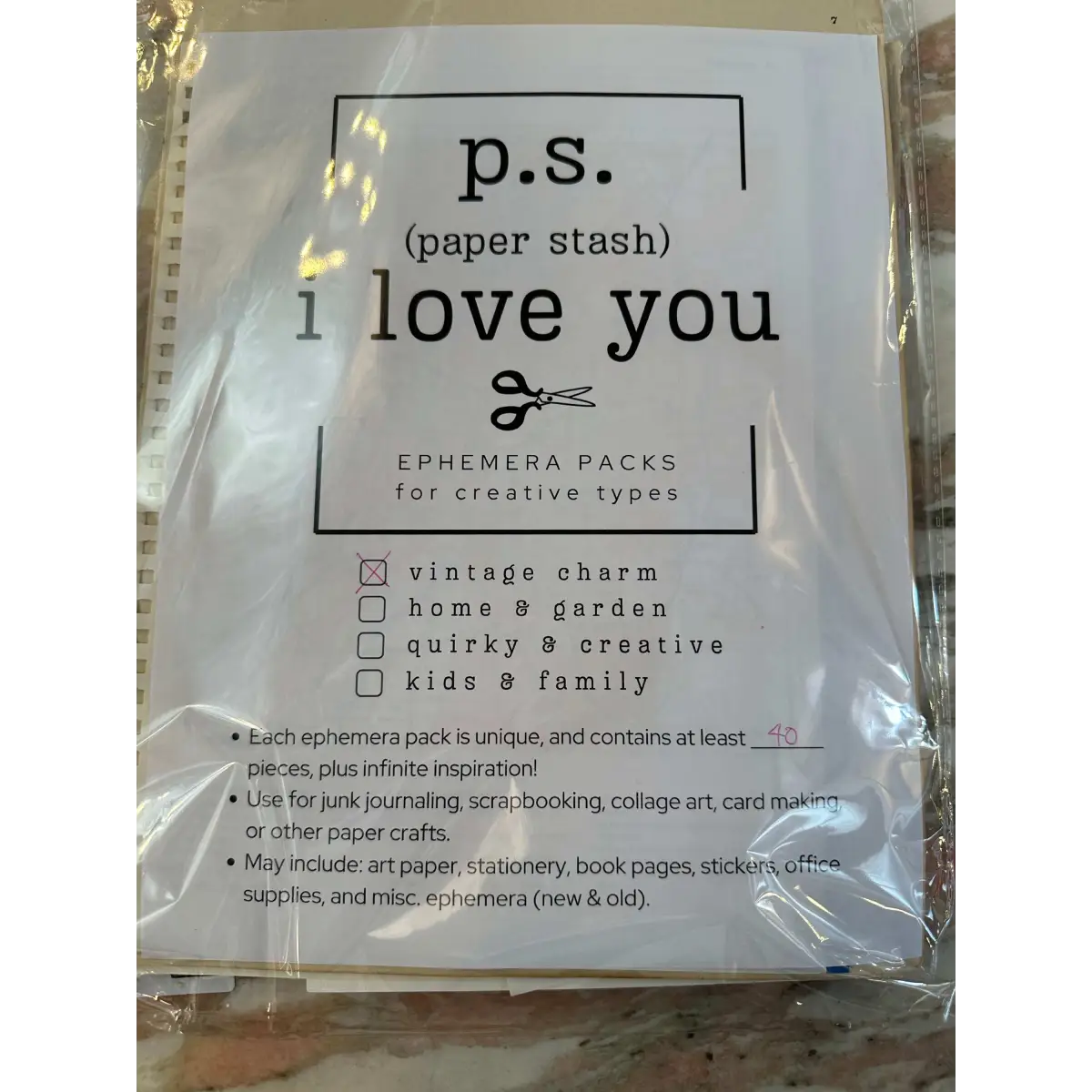 Ephemera Paper Pack - choose your theme - Vintage Charm - Honeybee Vintage