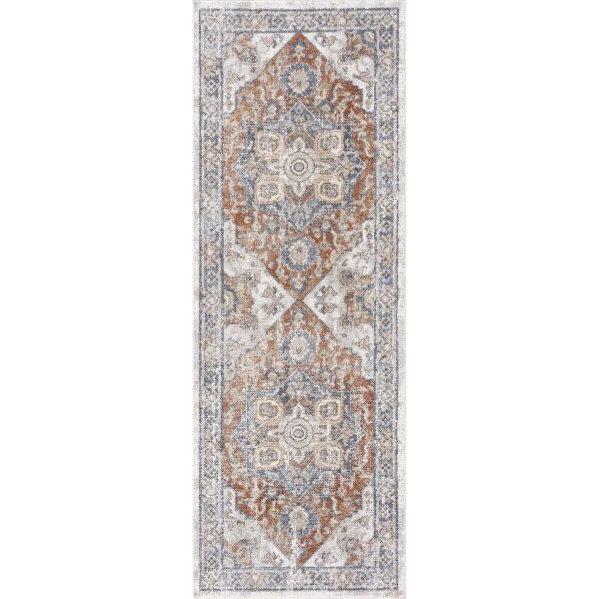 Erna Washable Distressed Rug - 2’7’’ x 7’3’’ Runner - Boutique Rugs