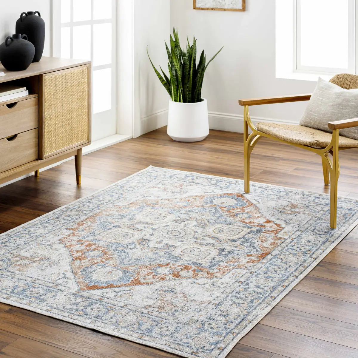 Erna Washable Distressed Rug - Boutique Rugs