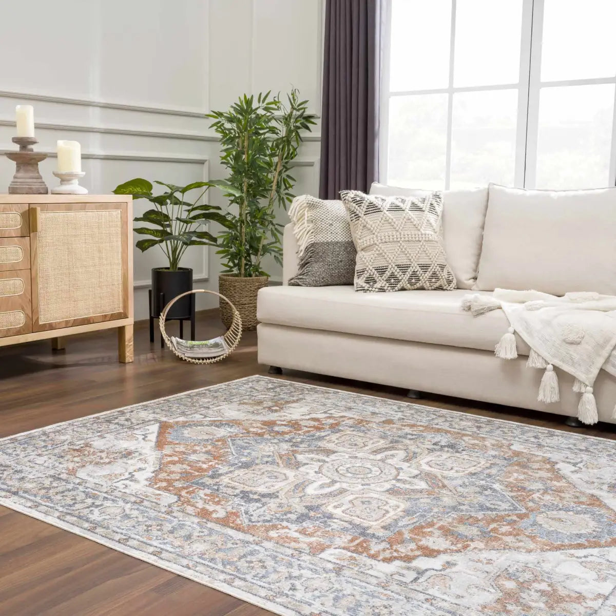 Erna Washable Distressed Rug - Boutique Rugs