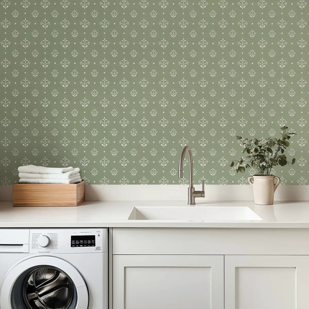 Esme Wallpaper - Pastel Floral Block Print - by Heights Design Studio - Loomwell Home Goods