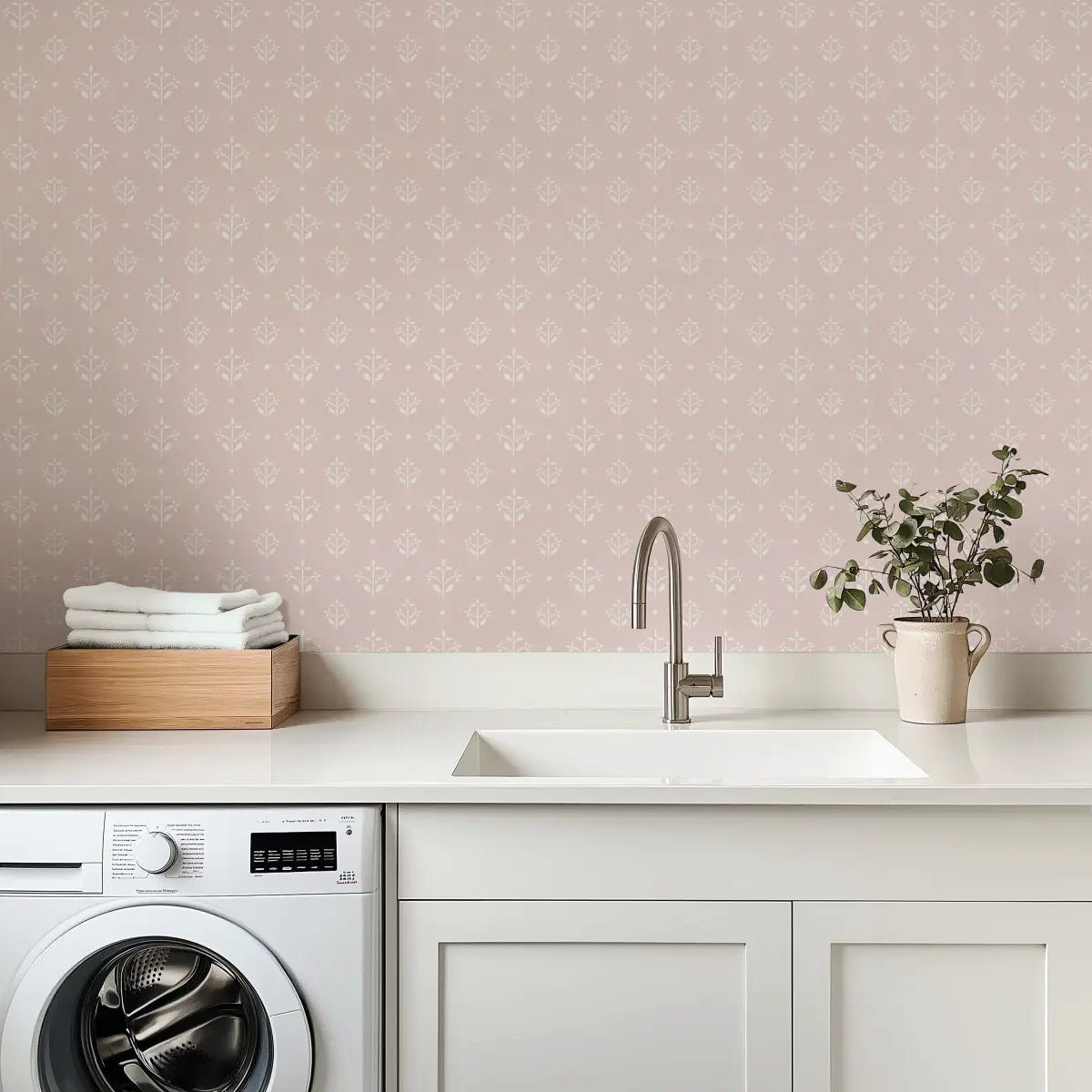 Esme Wallpaper - Pastel Floral Block Print - by Heights Design Studio - Loomwell Home Goods