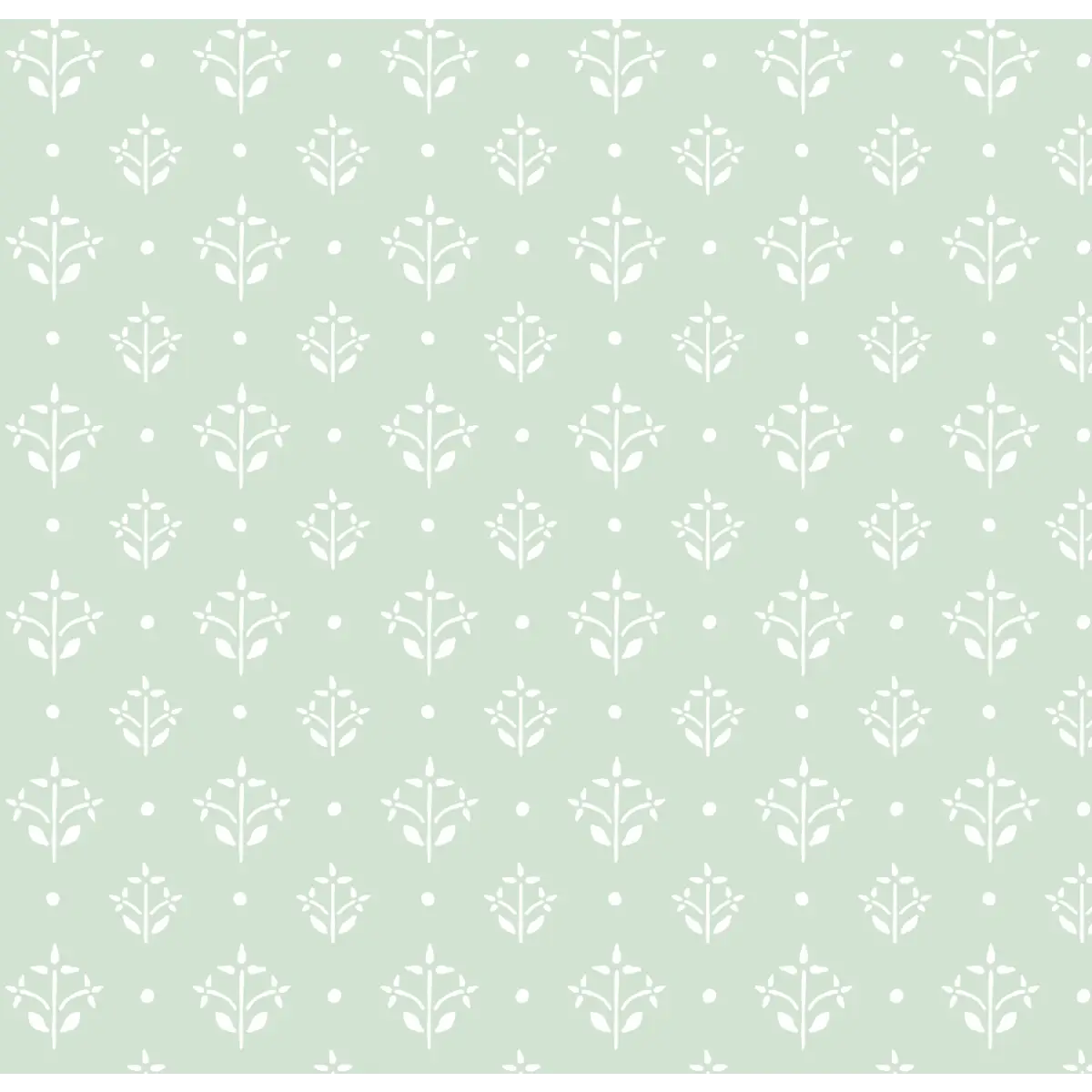 Esme Wallpaper - Pastel Floral Block Print - by Heights Design Studio - Sample 1 foot by 1 foot / Mint - Loomwell Home