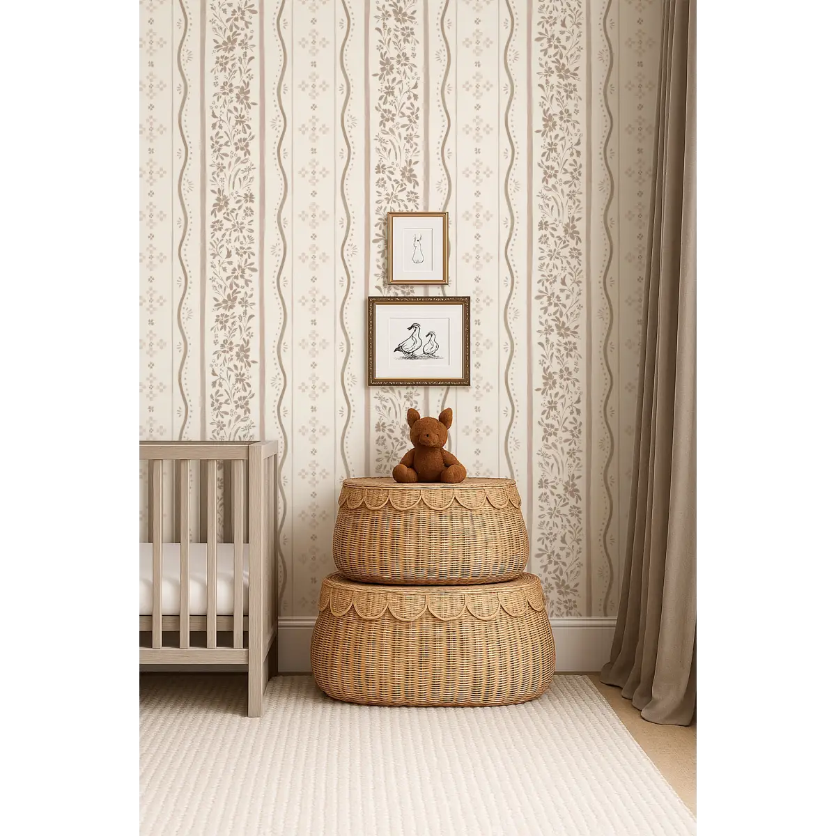 Este Wallpaper - Simple Cottage Stripe - by Hufton Studio - Loomwell Home Goods