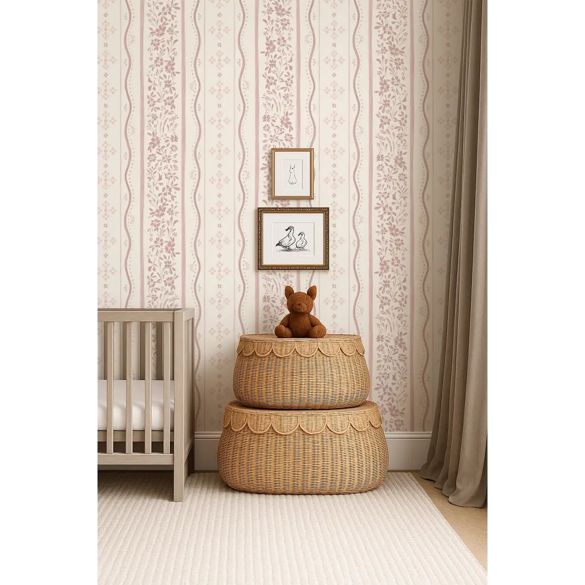 Este Wallpaper - Simple Cottage Stripe - by Hufton Studio - Loomwell Home Goods