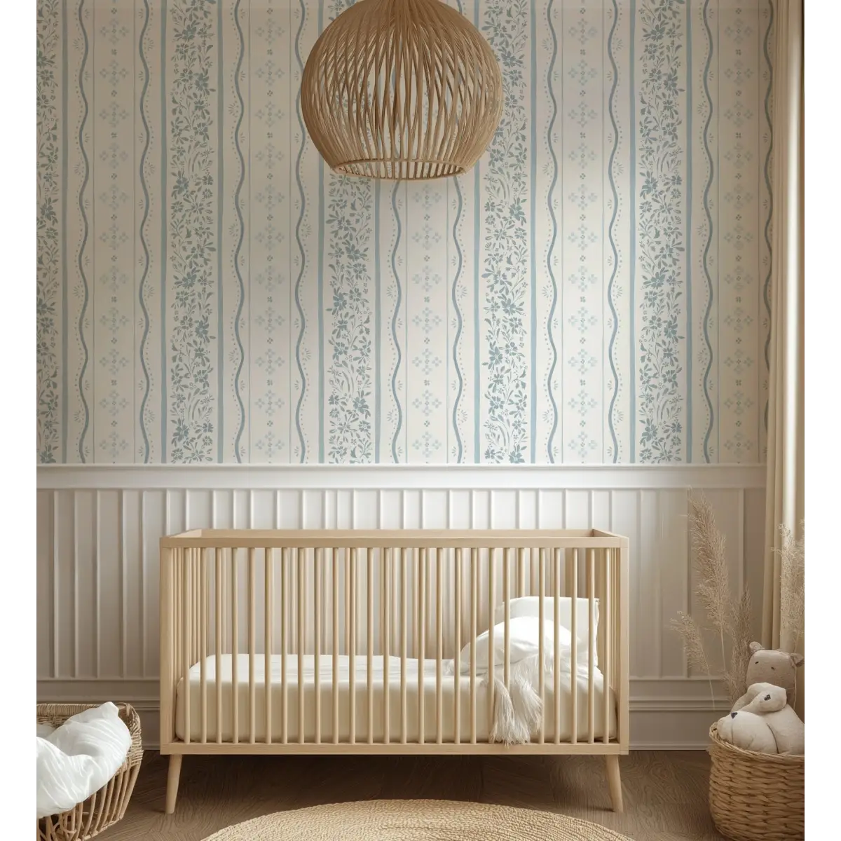 Este Wallpaper - Simple Cottage Stripe - by Hufton Studio - Loomwell Home Goods