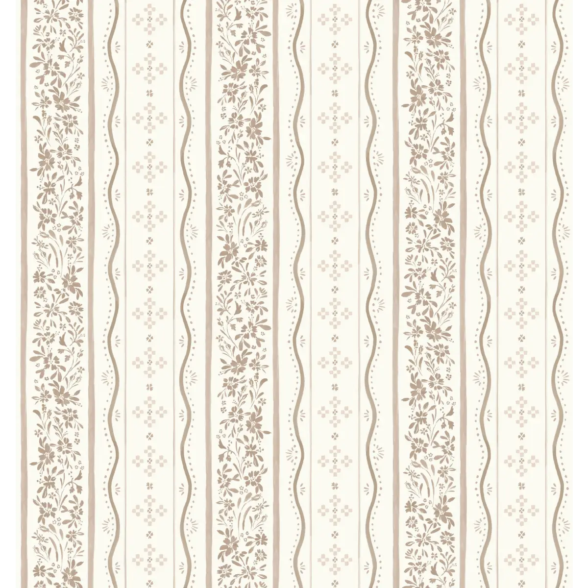 Este Wallpaper - Simple Cottage Stripe - by Hufton Studio - Sample 1 foot by 1 foot / Neutral - Loomwell Home Goods