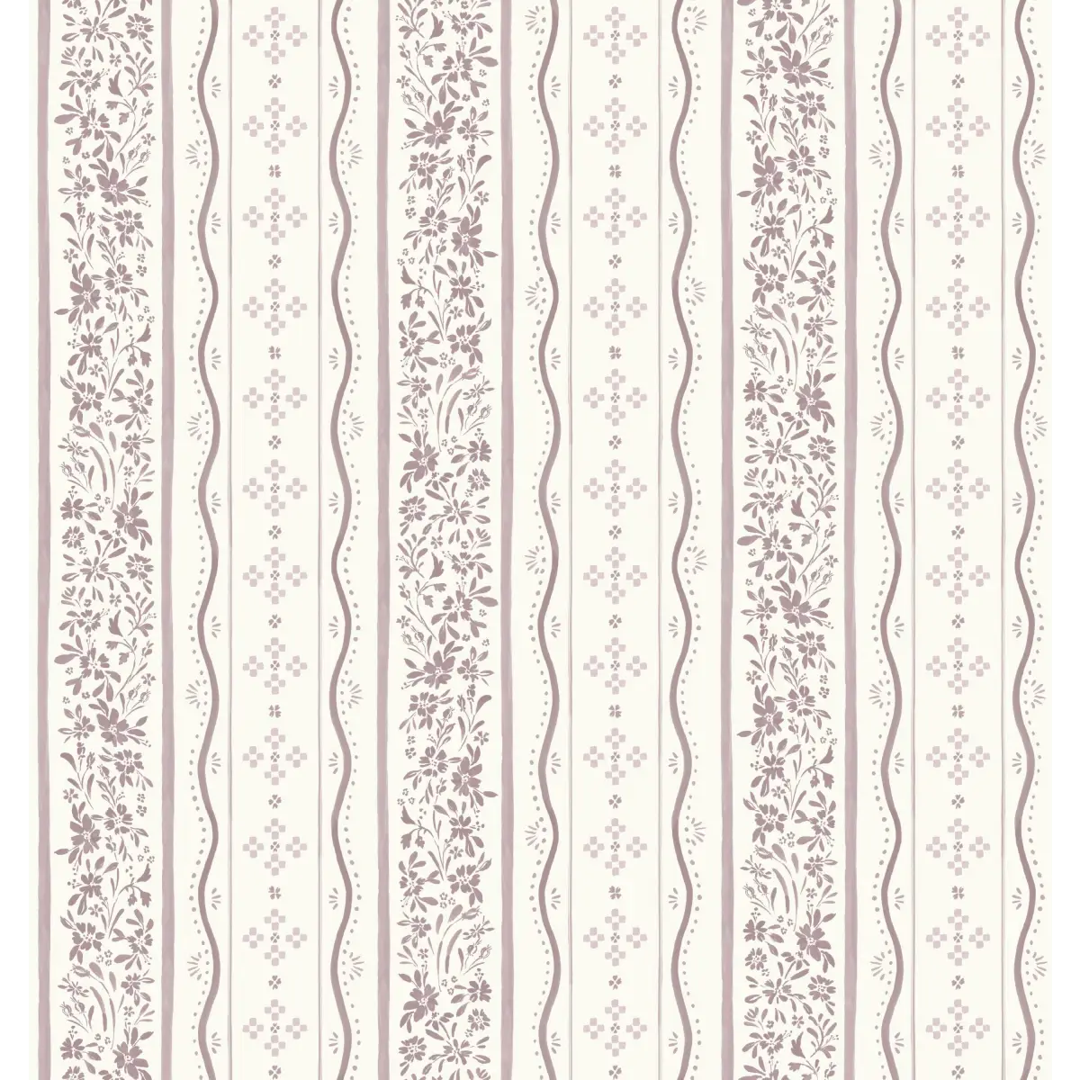 Este Wallpaper - Simple Cottage Stripe - by Hufton Studio - Sample 1 foot by 1 foot / Plum - Loomwell Home Goods