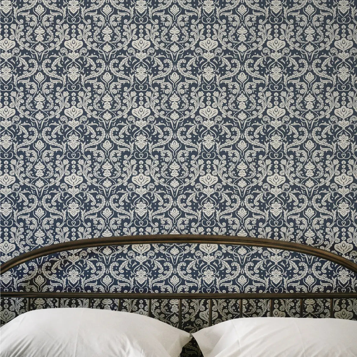 Estelle Wallpaper - Classic Leafy Scrollwork - by Lisee Ree - Loomwell Home Goods