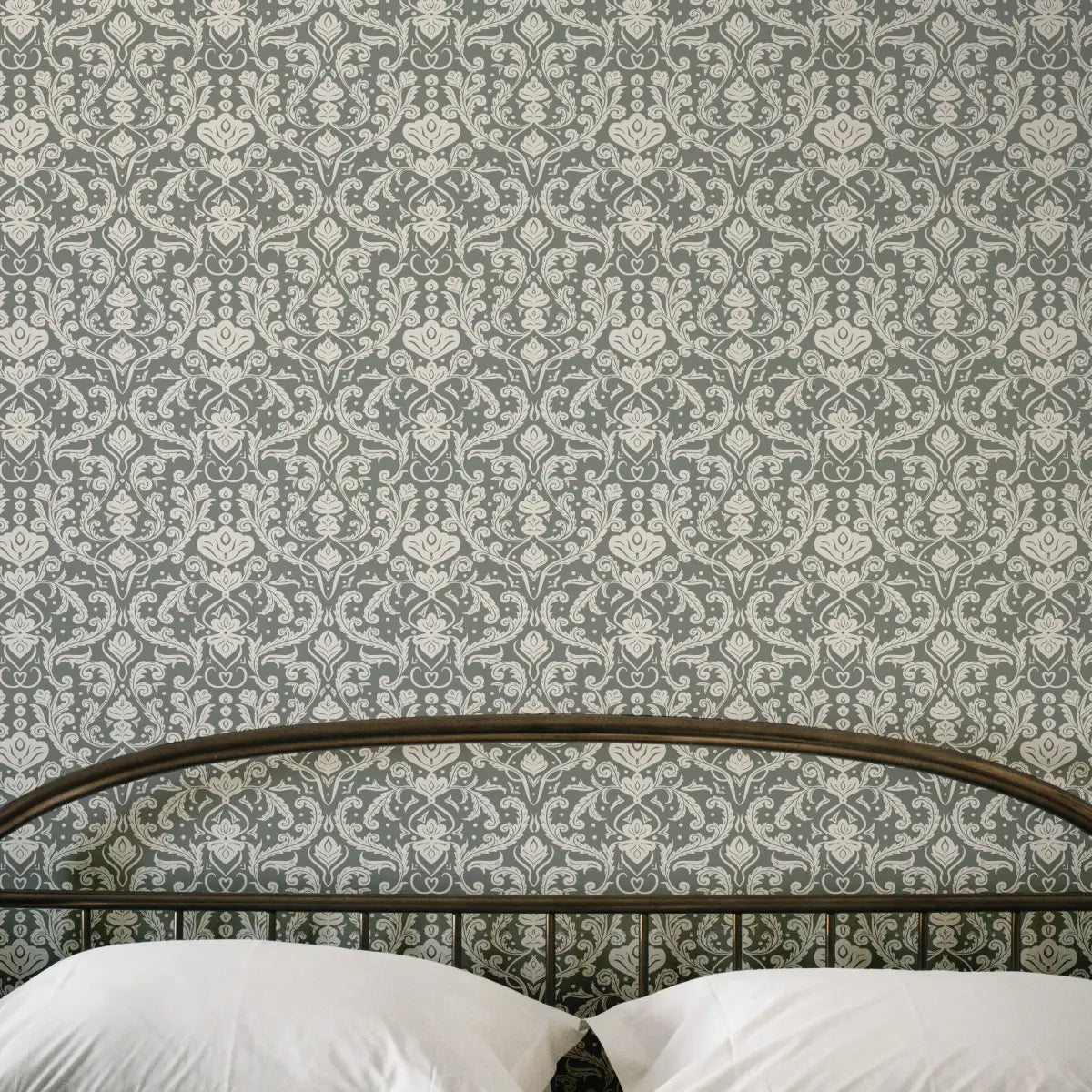 Estelle Wallpaper - Classic Leafy Scrollwork - by Lisee Ree - Loomwell Home Goods