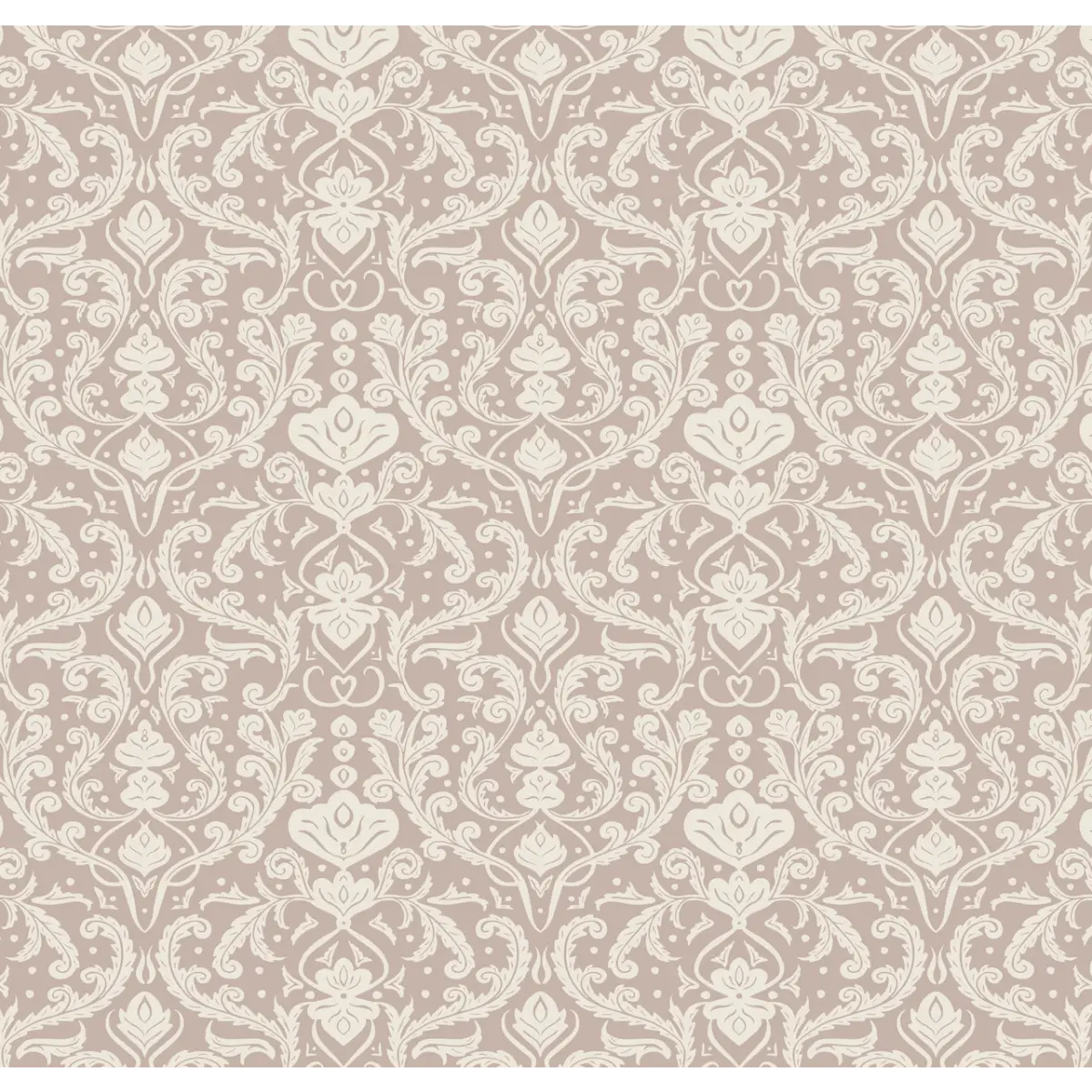 Estelle Wallpaper - Classic Leafy Scrollwork - by Lisee Ree - Sample 1 foot by 1 foot / Ballet Slipper - Loomwell Home