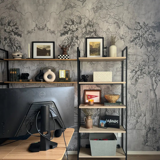 Esther Wallpaper Mural - Garden Trees Pencil Drawing - Loomwell Home Goods