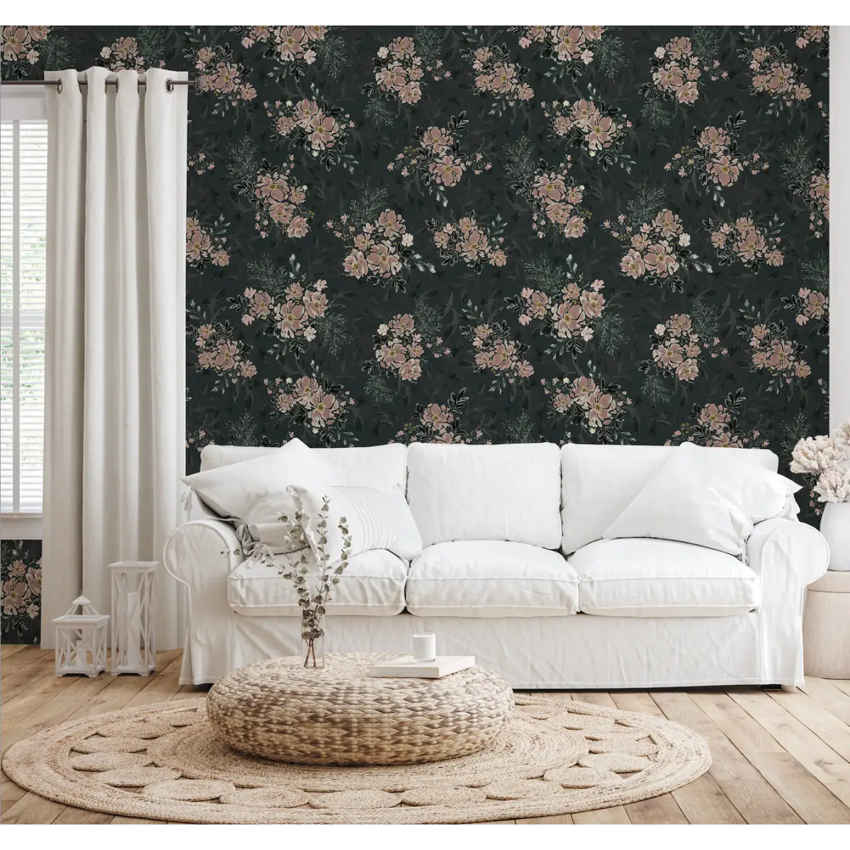 Ethel Wallpaper - Dusty Rose Sprays - by Sabina Maria - Loomwell Home Goods