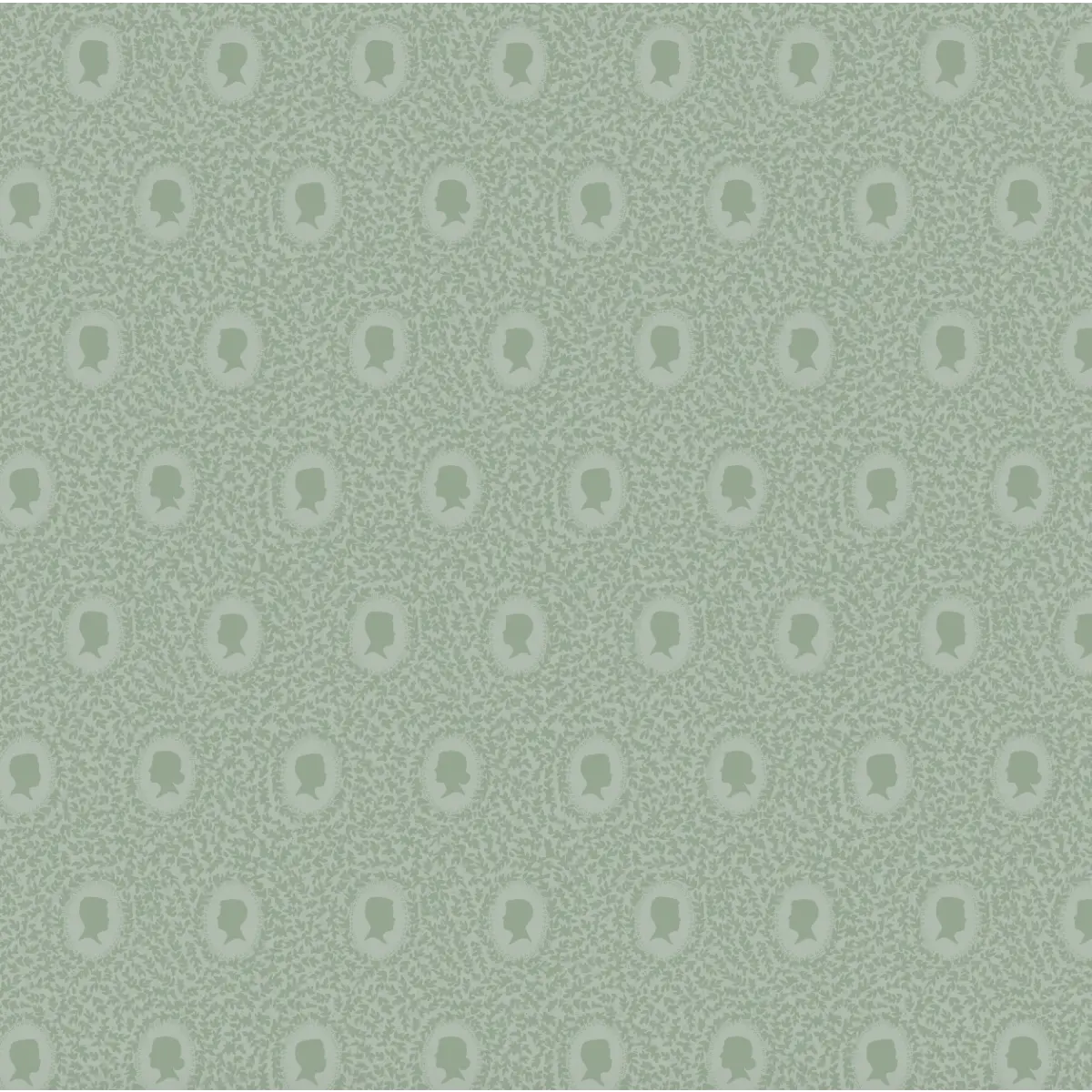 Etienne Wallpaper - Cottage Sihouettes - by Samantha Dara - Sample 1 foot by 1 foot / Green - Loomwell Home Goods