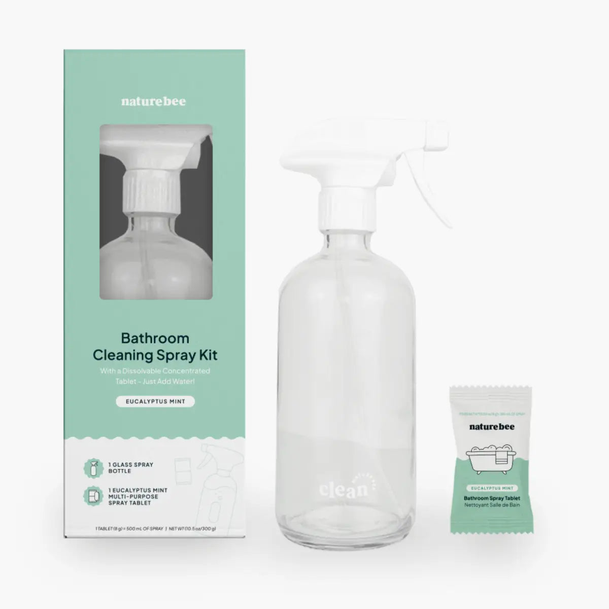 Eucalyptus Mint Bathroom Cleaner Concentrate Refill Kit - NATURE BEE