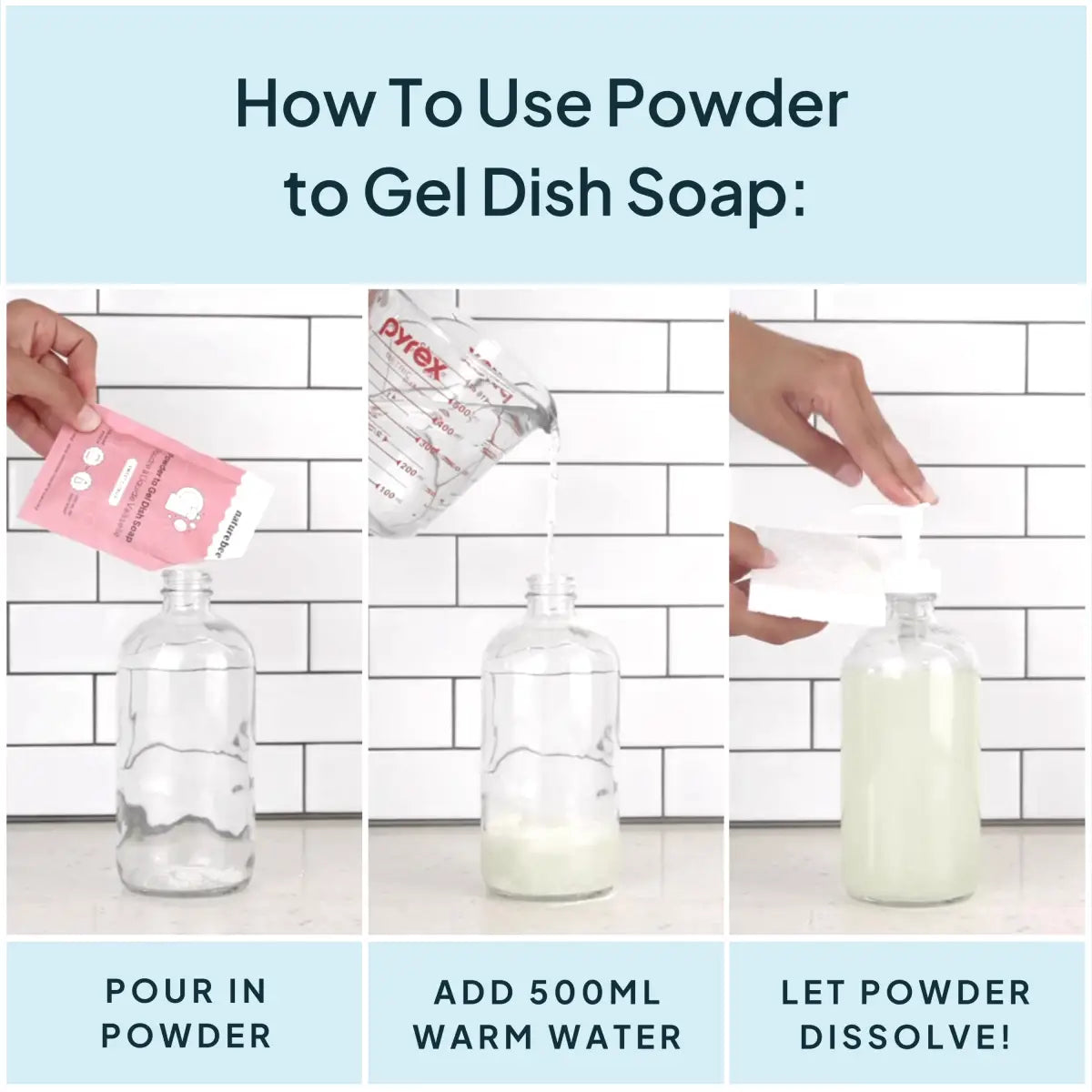 Eucalyptus Mint Dish Soap Concentrate - Powder to Gel - NATURE BEE