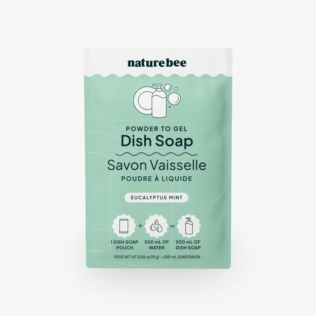 Eucalyptus Mint Dish Soap Concentrate - Powder to Gel - NATURE BEE