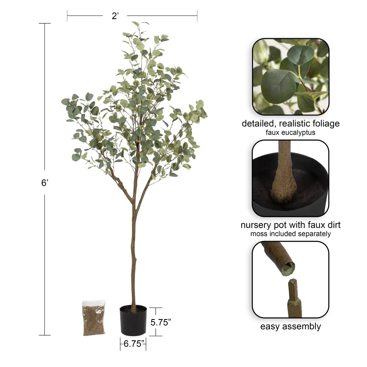 Eudora Eucalyptus Tree Decor - kateandlaurel