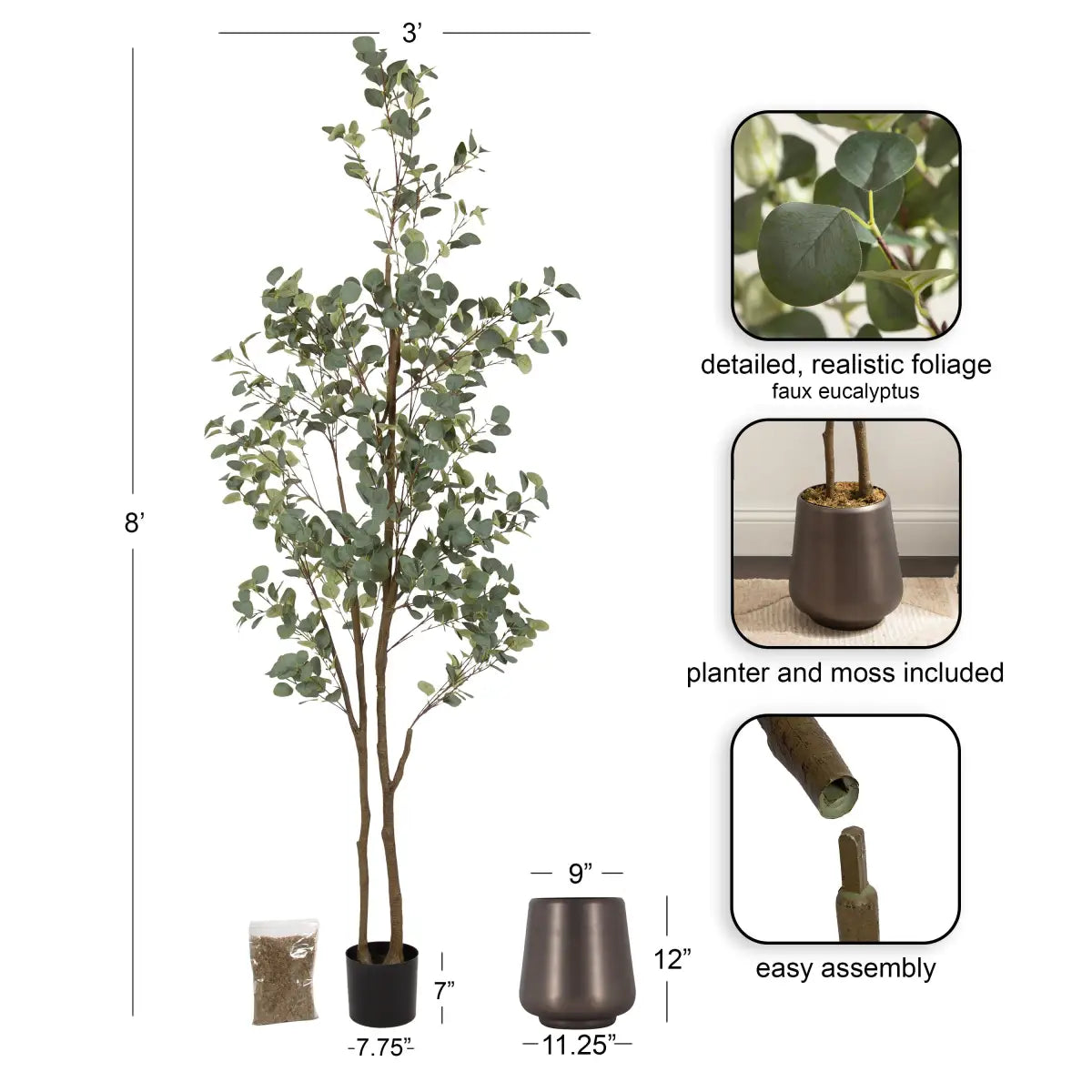 Eudora Eucalyptus Tree Decor - kateandlaurel