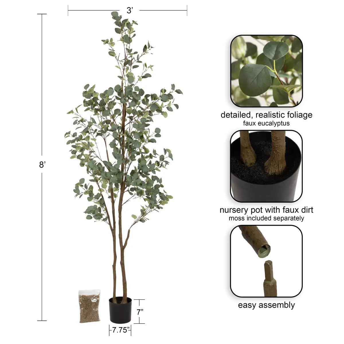 Eudora Eucalyptus Tree Decor - kateandlaurel