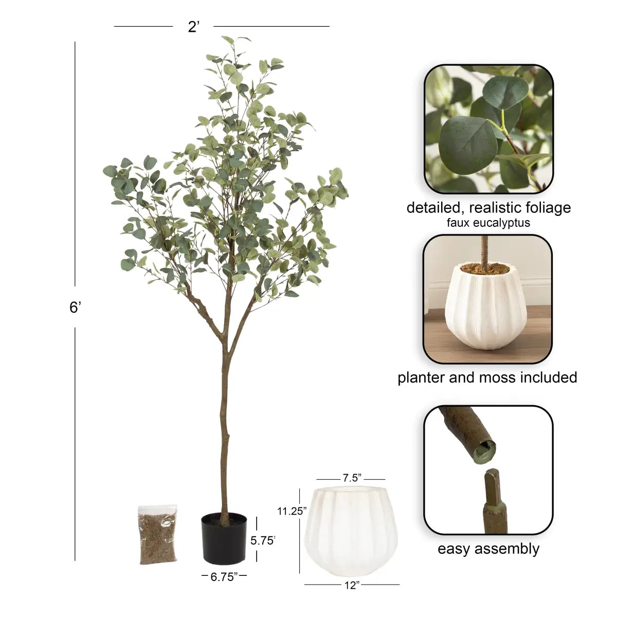 Eudora Eucalyptus Tree Decor - kateandlaurel