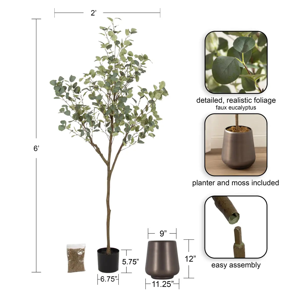 Eudora Eucalyptus Tree Decor - kateandlaurel