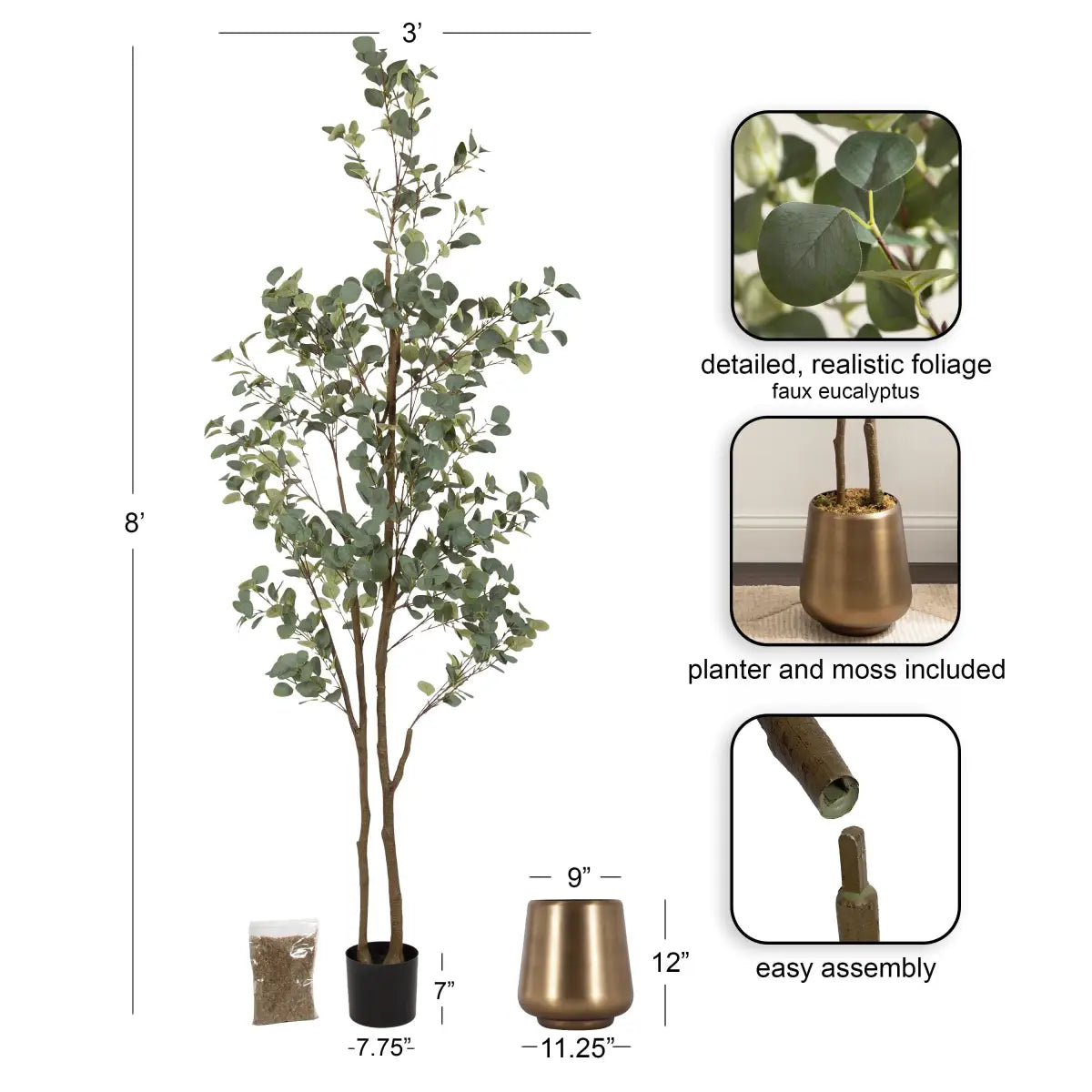 Eudora Eucalyptus Tree Decor - kateandlaurel