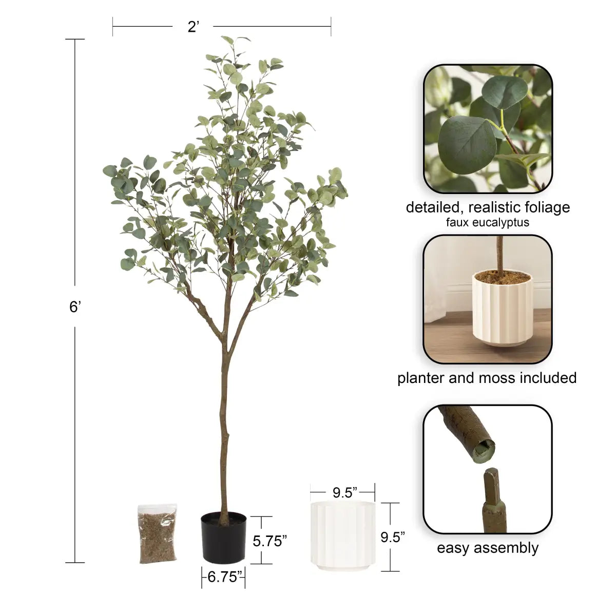 Eudora Eucalyptus Tree Decor - kateandlaurel