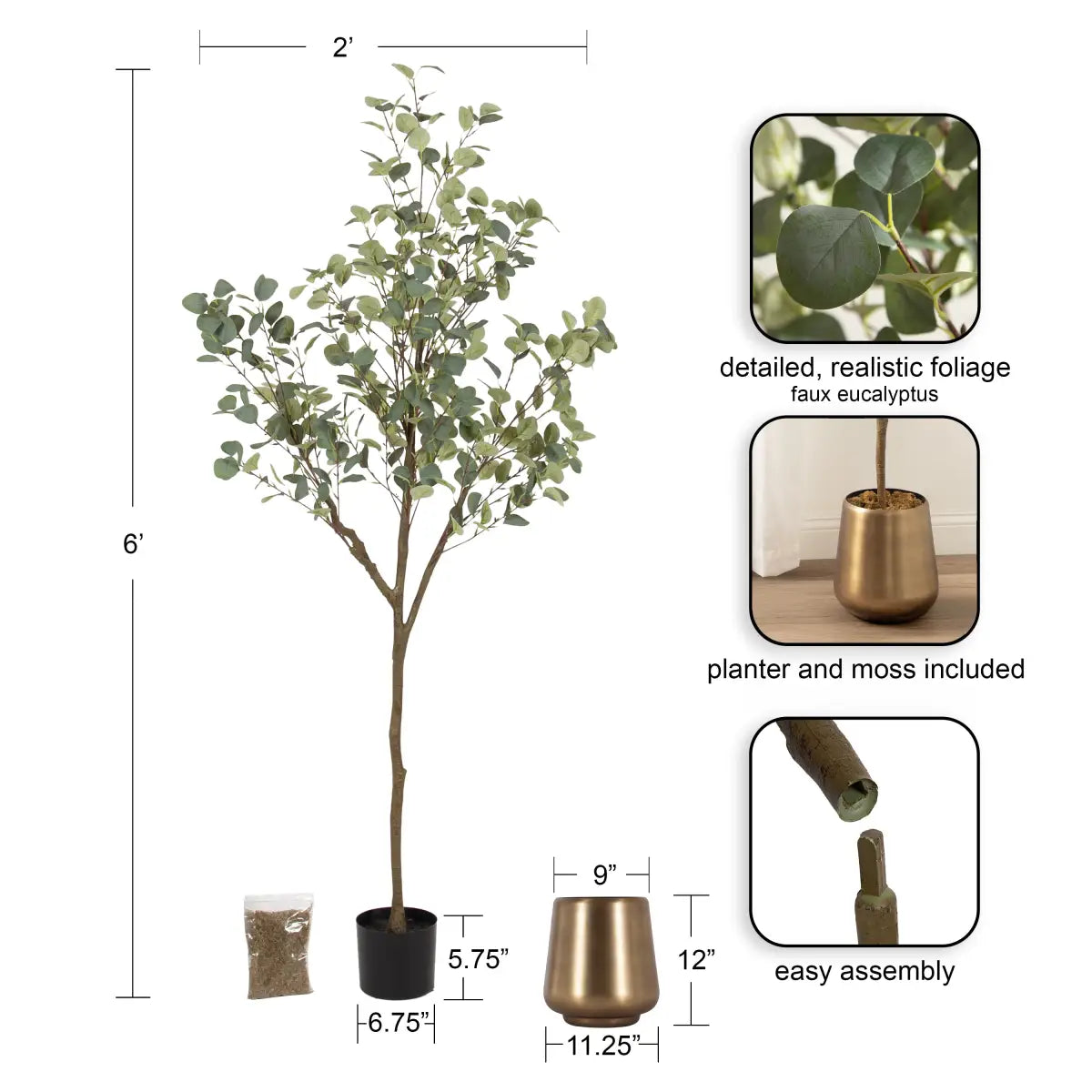 Eudora Eucalyptus Tree Decor - kateandlaurel
