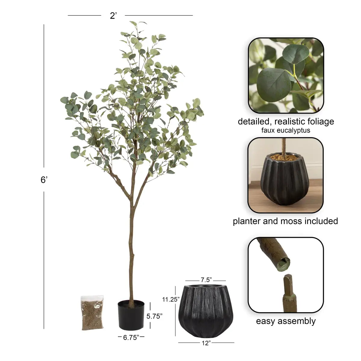 Eudora Eucalyptus Tree Decor - kateandlaurel