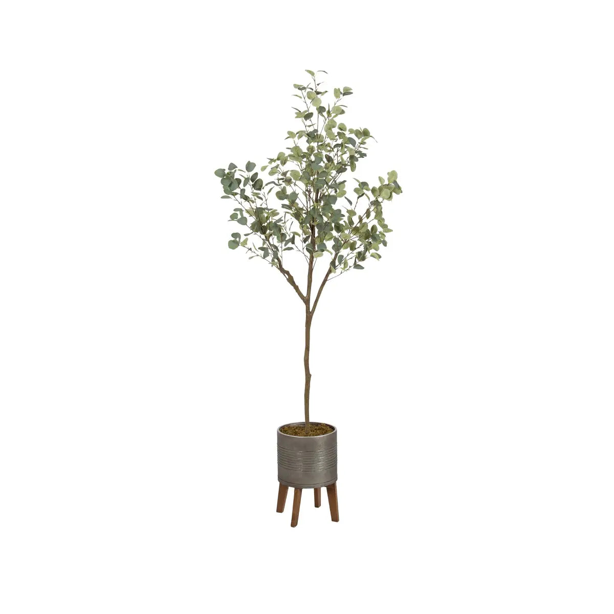 Eudora Eucalyptus Tree Decor - Pewter/Rustic Brown / 6.5’ - kateandlaurel