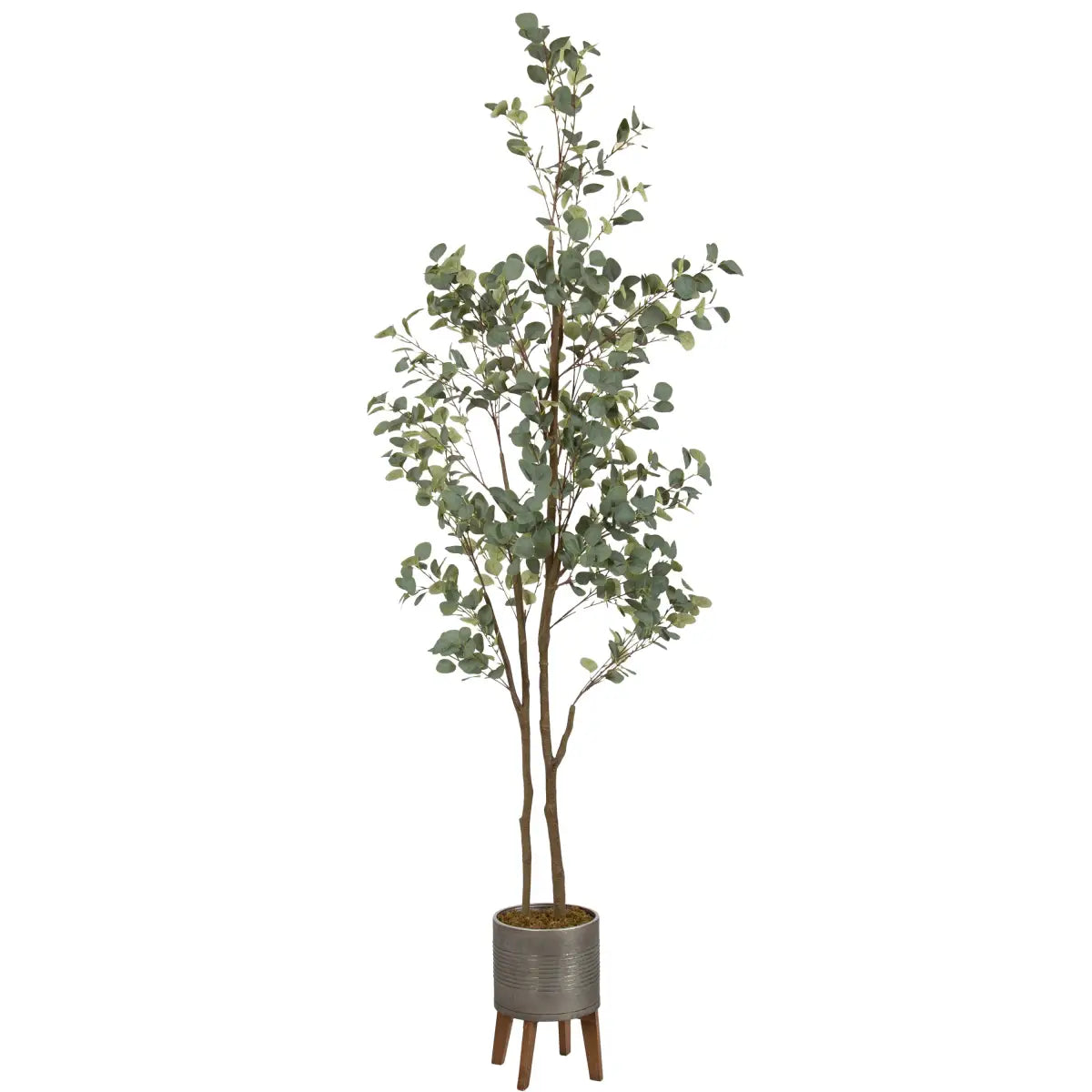 Eudora Eucalyptus Tree Decor - Pewter/Rustic Brown / 8.5’ - kateandlaurel