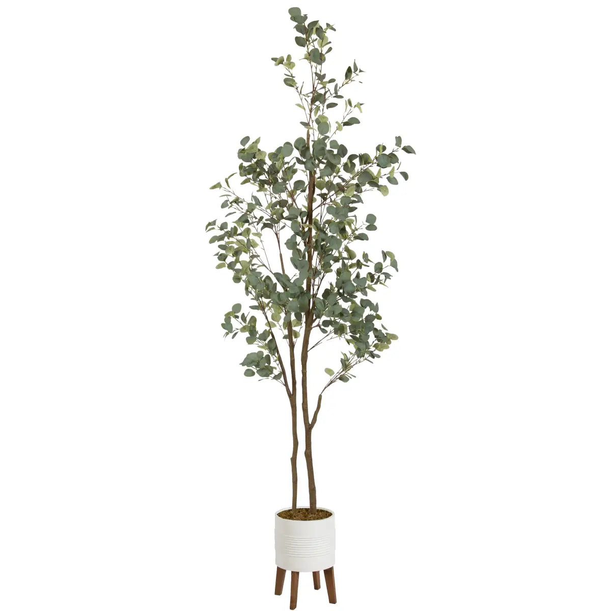 Eudora Eucalyptus Tree Decor - White/Rustic Brown / 8.5’ - kateandlaurel