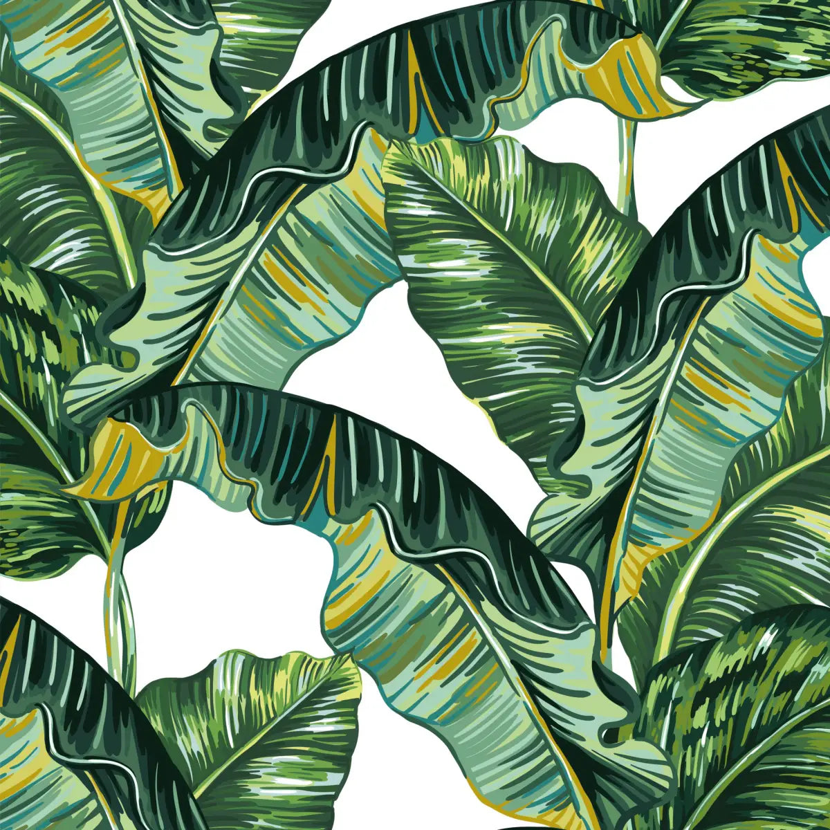 Eva Wallpaper - Tropical Leaves - Sample 1 foot by 1 foot - Loomwell Home Goods